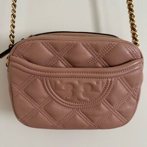 Tory Burch Blush Quilted Crossbody Bag